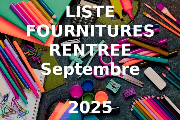 Fournitures scolaires rentrée septembre 2025